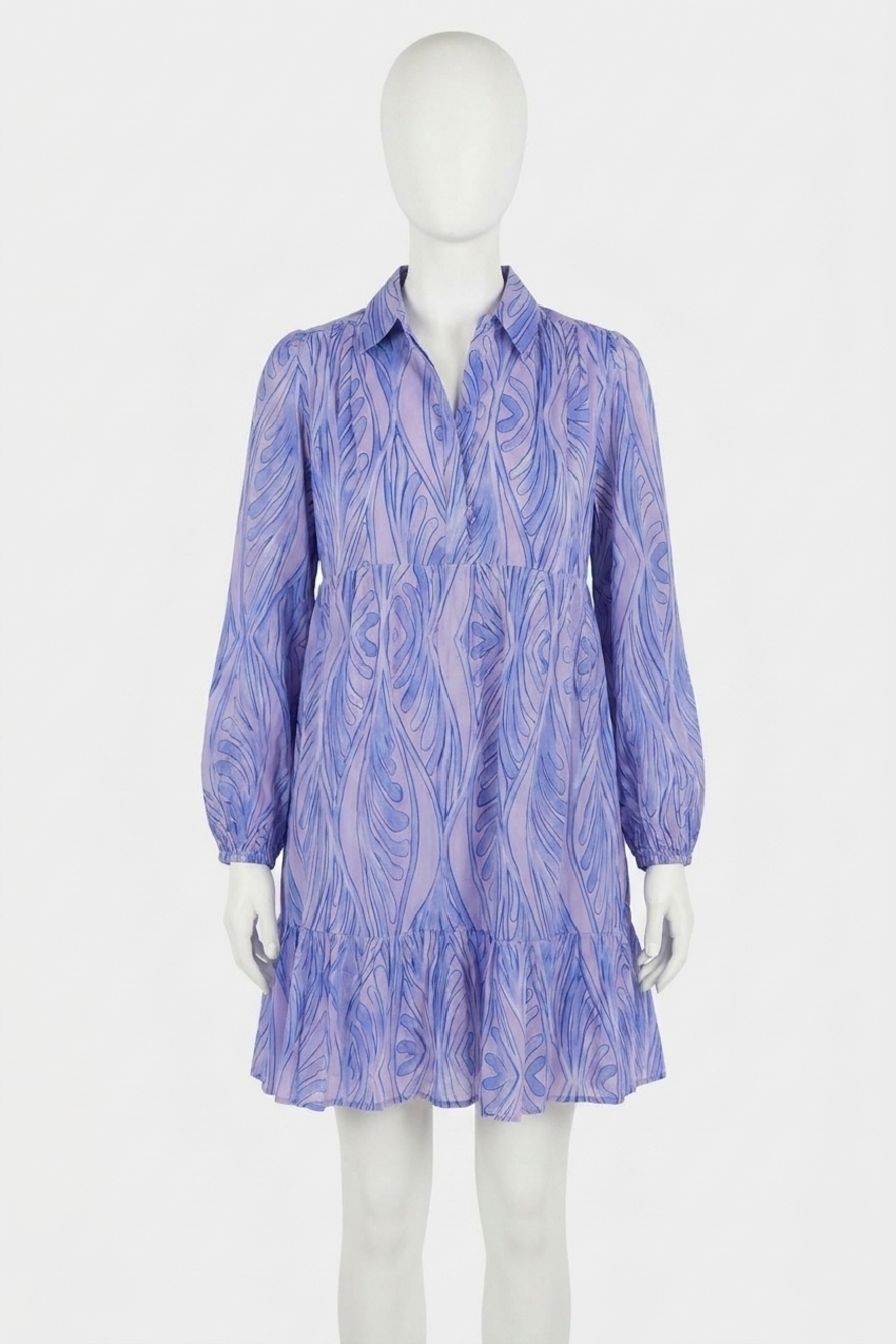 NEW ALLISON NEW YORK zia shirt dress in lilac reef
